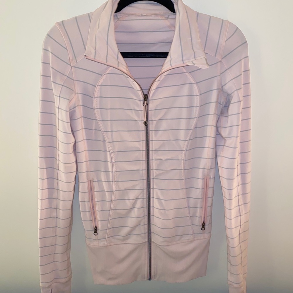 Lululemon Pink and Grey striped jacket